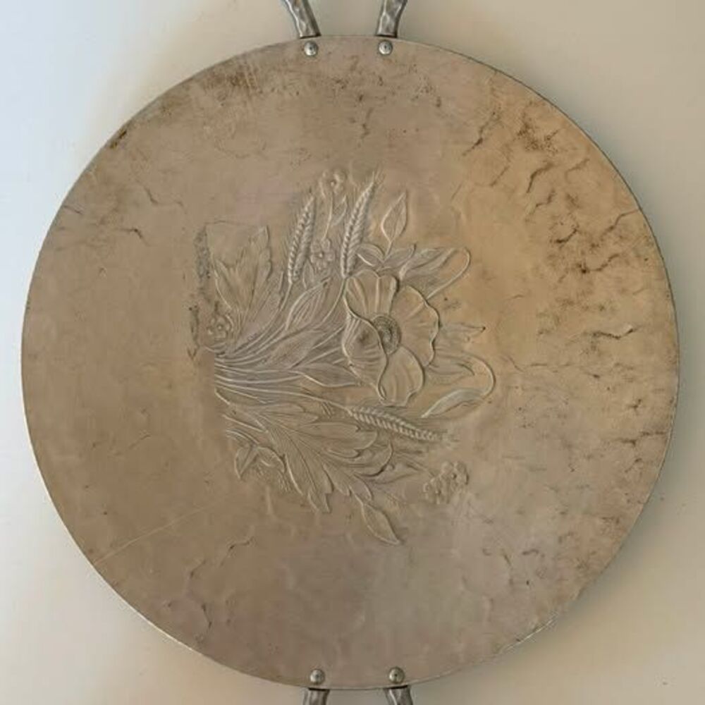 Vintage Everlast Metal Hand Forged Floral Tray